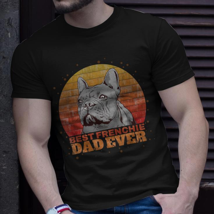 Retro Vintage Best Frenchie Dad Ever French Bulldog Dog Gift Unisex T-Shirt Gifts for Him