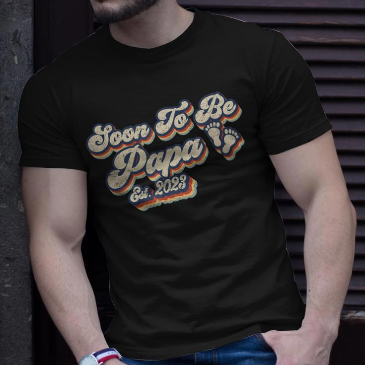 Retro Vintage Soon To Be Papa 2023 New Dad First Time Dad T-Shirt Gifts for Him