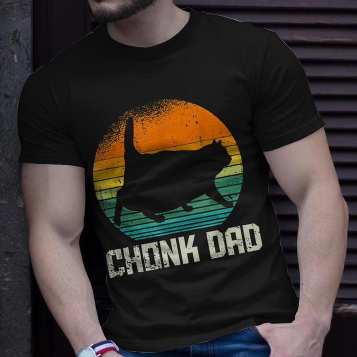 Retro Vintage Style Fat Daddy Cat Meme Chonk Cat Dad T-Shirt Gifts for Him