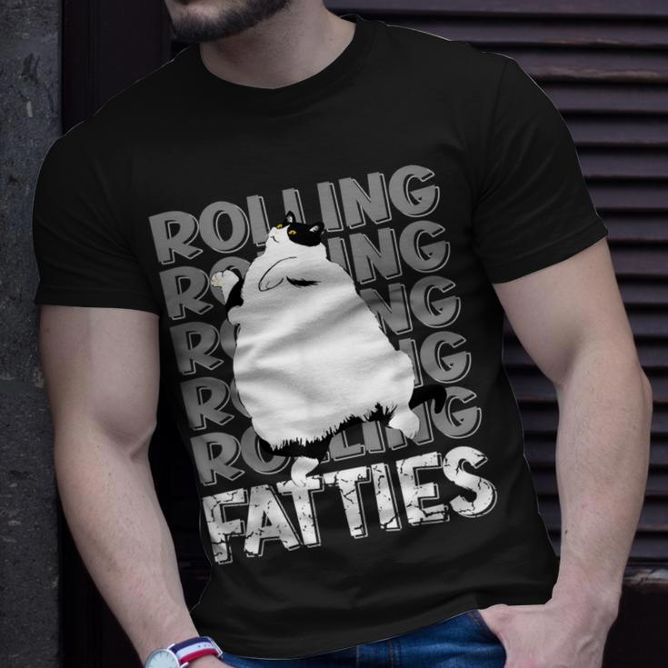 Rolling Fatties Cat Funny Cat Lover Outfit Cat Dad Cat Mom Unisex T-Shirt Gifts for Him