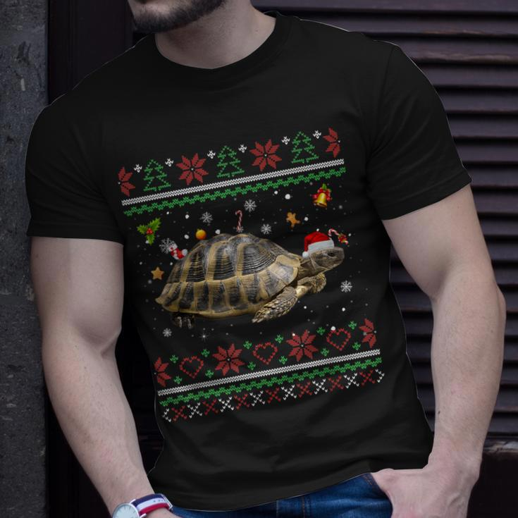 Russische Schildkröte Weihnachts-T-Shirt, Hässliches Rentier-Motiv Geschenke für Ihn