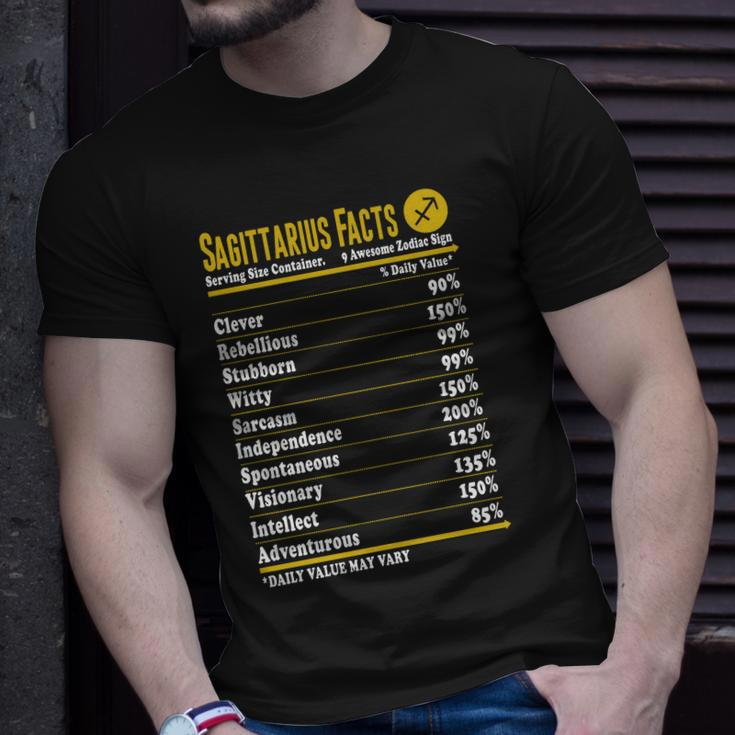 Sagittarius Facts Servings Per Container Zodiac T-Shirt T-shirt Gifts for Him