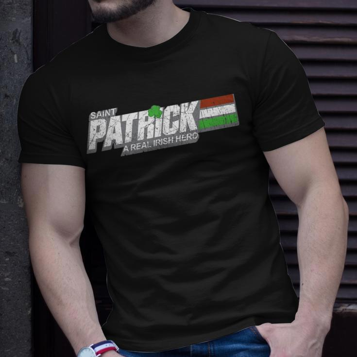 Saint Patricks Day Real Irish Hero Retro Military T-shirt Gifts for Him