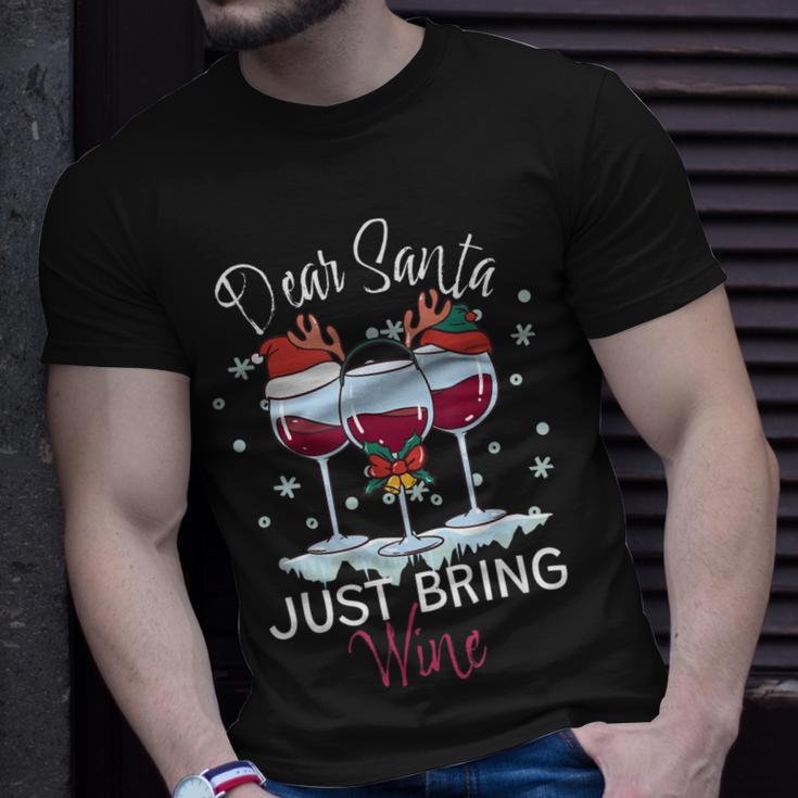 Santa Bring Einfach Wein T-Shirt Geschenke für Ihn