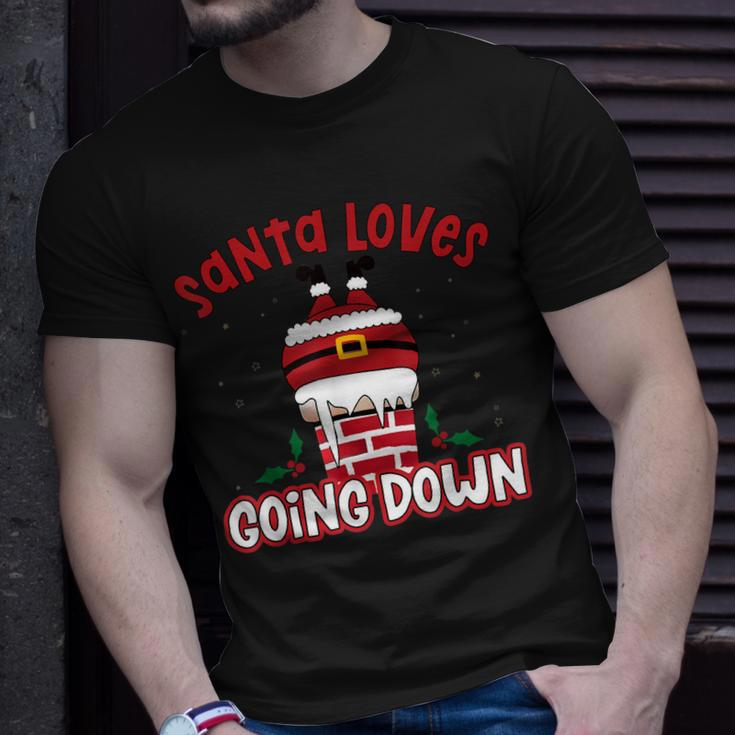 This Santa Loves Going Down Christmas Pajama Family T-shirt Gifts for Him