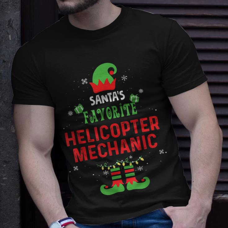 Santas Favorite Helicopter Mechanic Christmas Xmas Gift Unisex T-Shirt Gifts for Him
