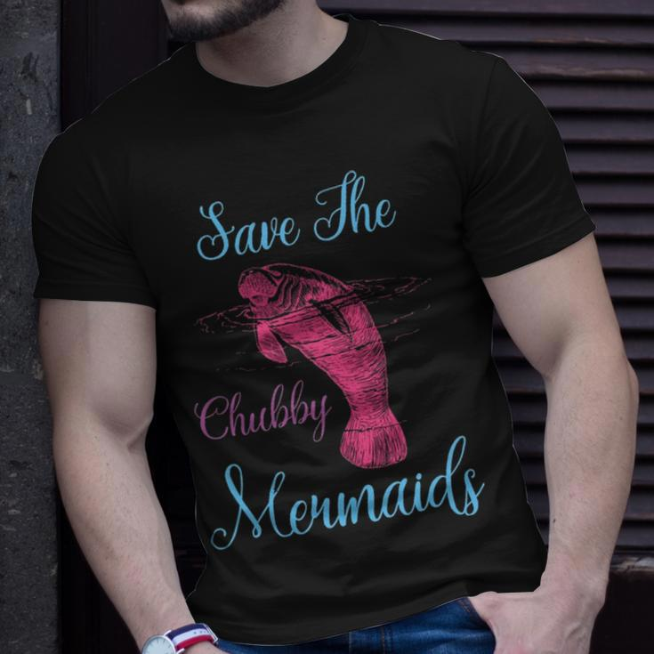 Save The Chubby Mermaids Funny Love Manatee Unisex T-Shirt Gifts for Him