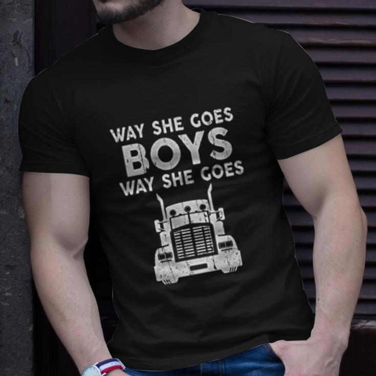 Way She Goes Boys Way She Goes Truck Trucker T-shirt Gifts for Him