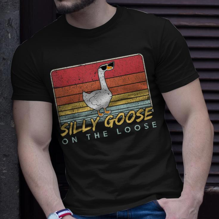 Silly Goose On The Loose Funny Silly Goose University Unisex T-Shirt Gifts for Him