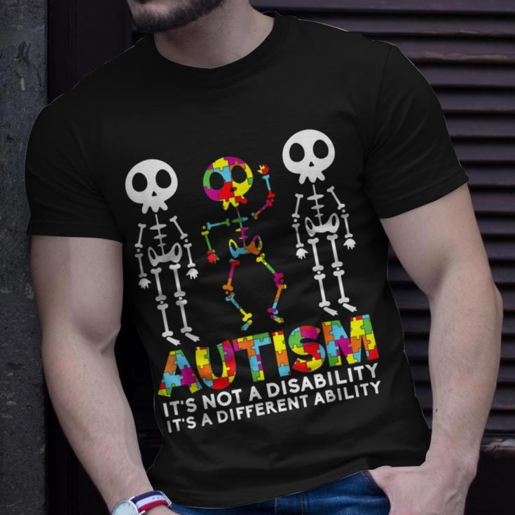 Skull Dance Autism Awareness Mom Dad Kids Autism Unisex T-Shirt Gifts for Him