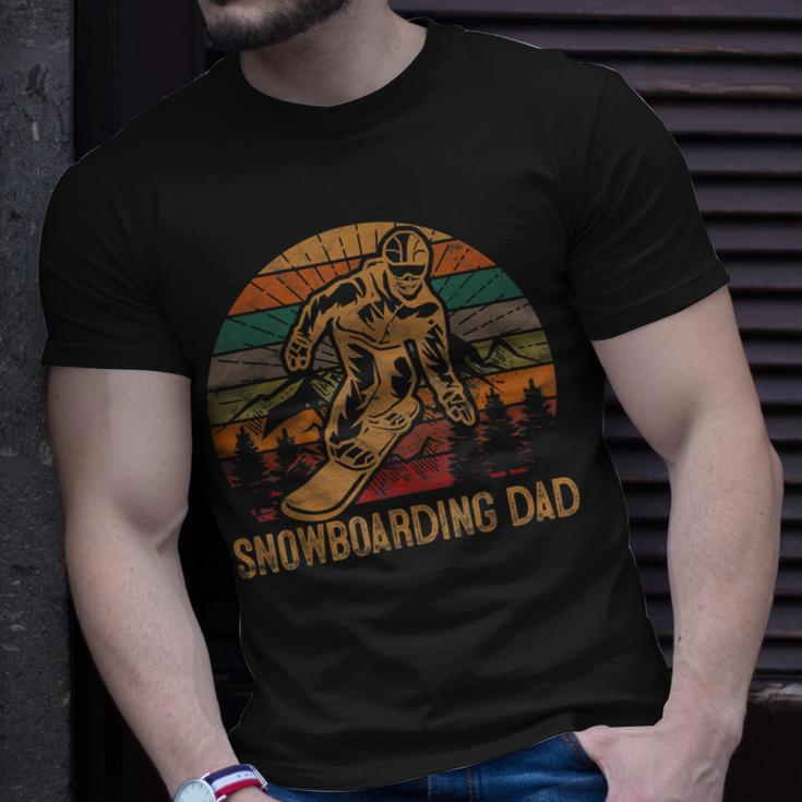 Mens Snowboarding Dad Sunset Snowboard Winter Snowboarder T-Shirt Gifts for Him