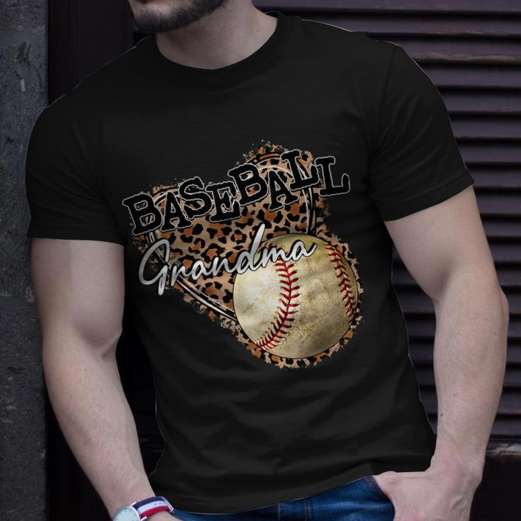 Softball Baseball Grandma Leopard Mothers Day Unisex T-Shirt Gifts for Him