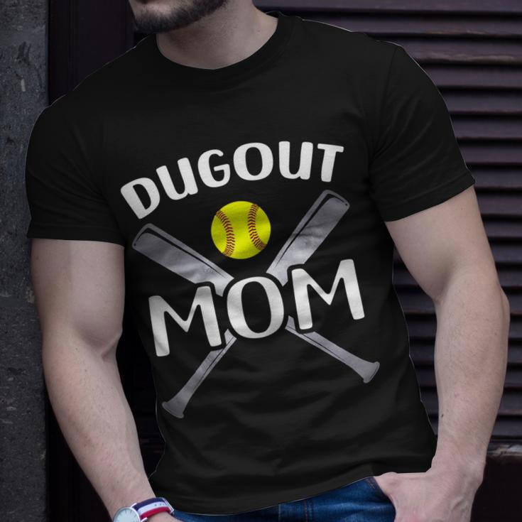 Softball Dugout Mom Gift For Womens Unisex T-Shirt Gifts for Him