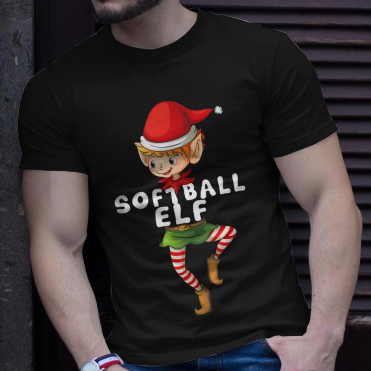 Softball Elf Kostüm Weihnachten Urlaub Passend Lustig T-Shirt Geschenke für Ihn