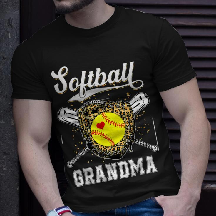 Softball Grandma Leopard Game Day Softball Mother’S Day Unisex T-Shirt Gifts for Him