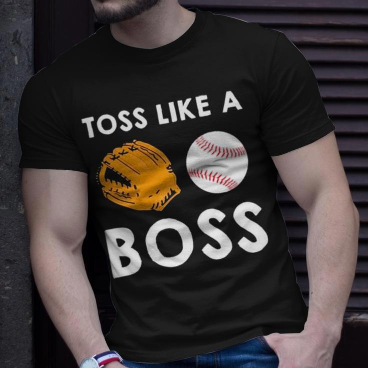 Softball Toss Like A Boss Sports Pitcher Team Ball Glove Cool Unisex T-Shirt Gifts for Him
