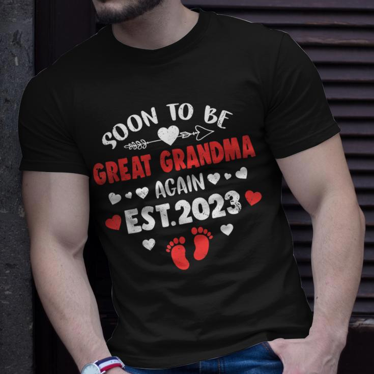 Soon To Be Great Grandma Again 2023 Promoted To Mom Unisex T-Shirt Gifts for Him