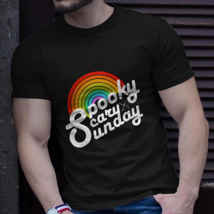 Spooky Scary Sunday Rainbow Funny Spooky Scary Sunday Trendy Unisex T-Shirt Gifts for Him