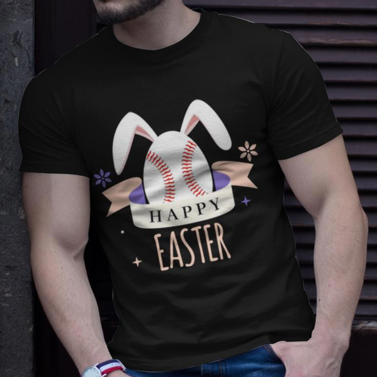 Sport Bunny Baseball Easter Day Egg Rabbit Baseball Ears Funny Unisex T-Shirt Gifts for Him