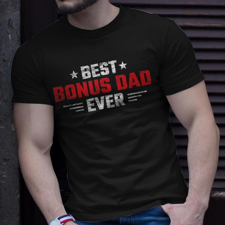 Stars & Stripes Patriotic Apparel Best Bonus Dad Ever Unisex T-Shirt Gifts for Him