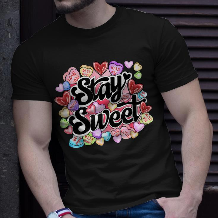 Stay Sweet Heart Candy Heart Love Happy Valentines Day T-Shirt Gifts for Him