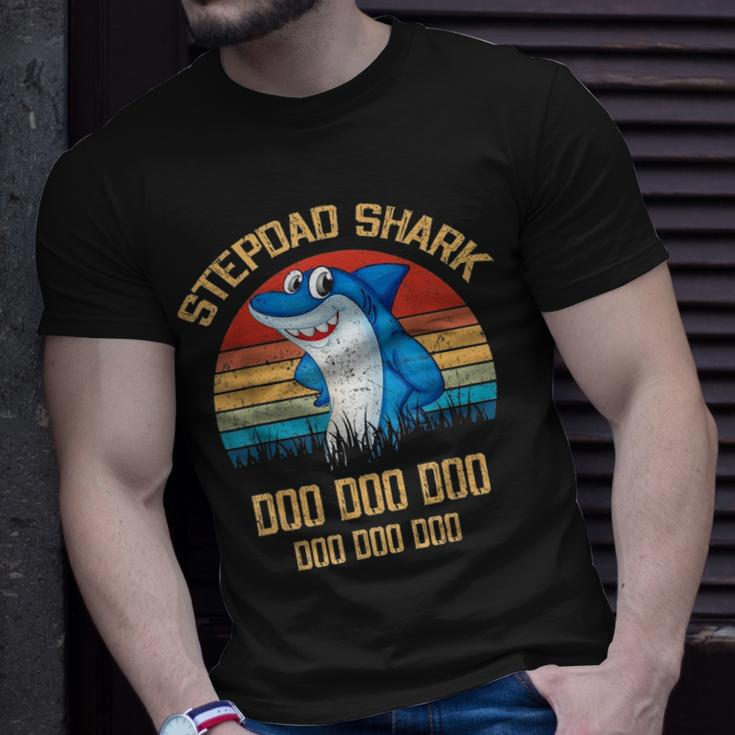 Stepdad Shark Fathers Day Gift Unisex T-Shirt Gifts for Him