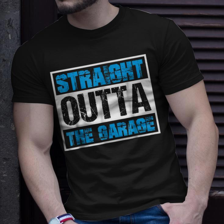 Straight Outta The Garage Funny Mechanic Unisex T-Shirt Gifts for Him