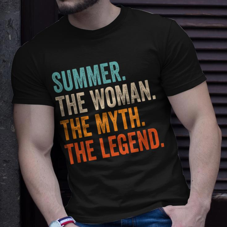 Summer The Woman The Myth The Legend First Name Summer Unisex T-Shirt Gifts for Him