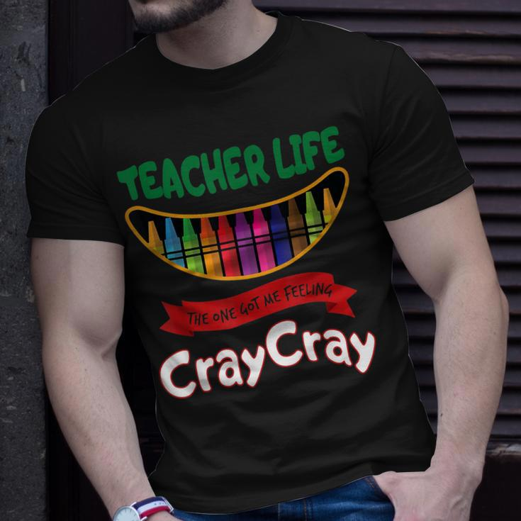 Teacher Life One Got Me Feeling Cray Cray 100 Days Of School T-Shirt Gifts for Him