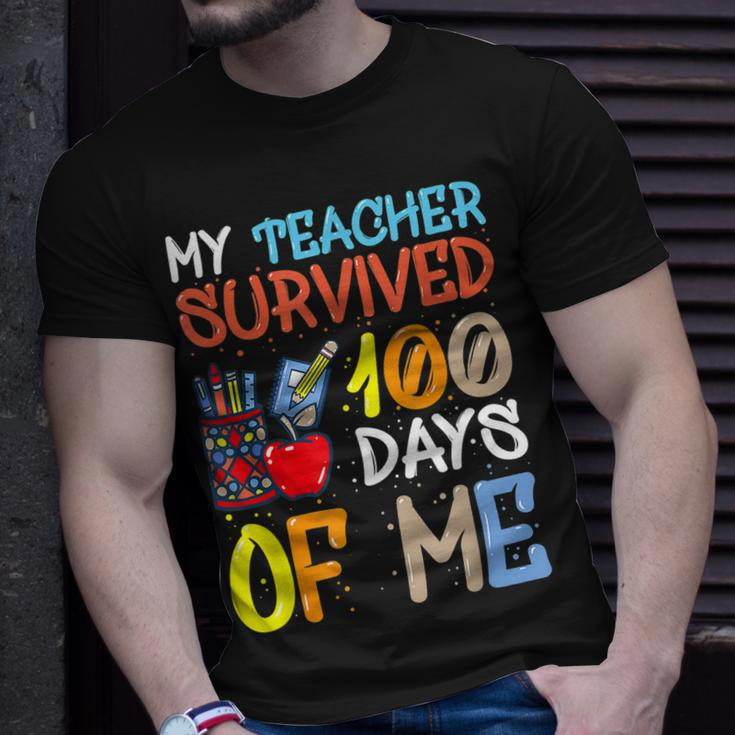 My Teacher Survived 100 Days Of Me School Boys Girls T-Shirt Gifts for Him