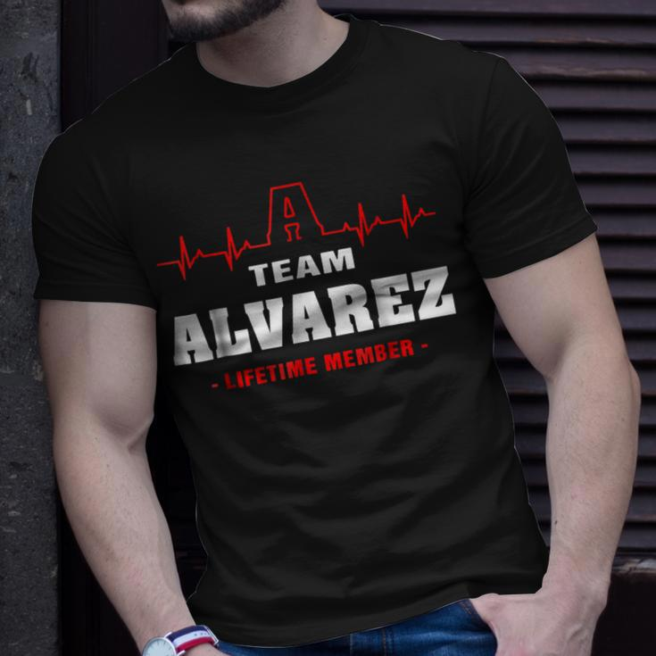 Team Alvarez Lifetime Member Name Surname Last Name Unisex T-Shirt Gifts for Him