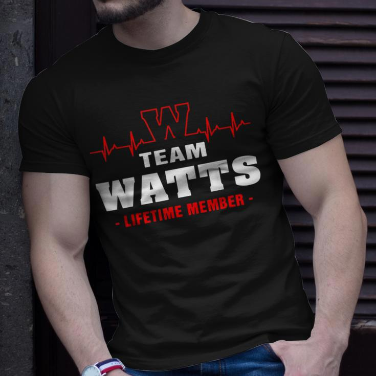 Team Watts Lifetime Member Surname Last Name Gift Unisex T-Shirt Gifts for Him