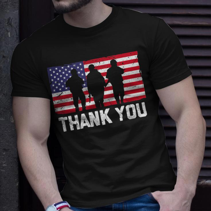 Thank You American Flag Military Heroes Veteran Day T-shirt Gifts for Him