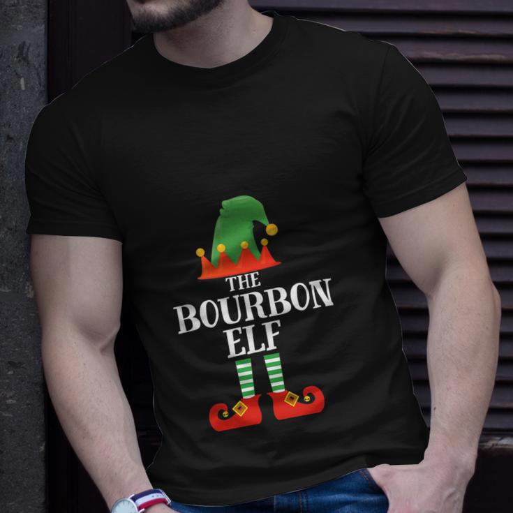 The Bourbon Elf Matching Family Group Christmas Pajama Unisex T-Shirt Gifts for Him