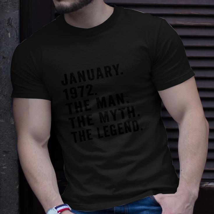 The Man Myth Legend January 1972 Funny 50Th Birthday Unisex T-Shirt Gifts for Him