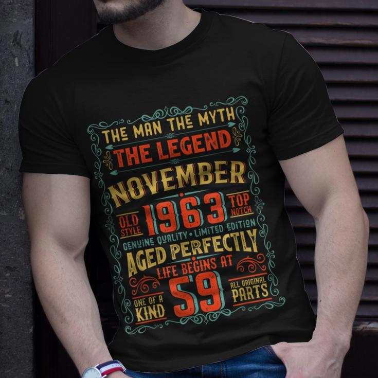 The Man The Myth The Legend 59 Birthday Year 1963 November Gift For Mens Unisex T-Shirt Gifts for Him