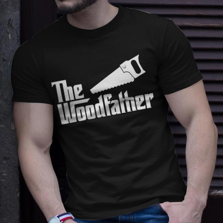 The Woodfather Woodworking Carpenter Dad Unisex T-Shirt Gifts for Him