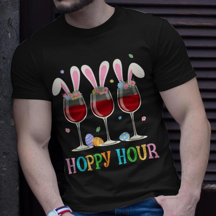 Three Wine Glasses Easter Drinking Bunny Ears Drink Up Women Unisex T-Shirt Gifts for Him