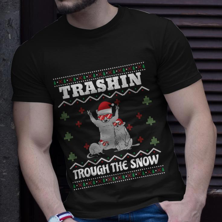 Trashin Through The Snow Raccoon Rat Ugly Christmas Cute Gift Unisex T-Shirt Gifts for Him