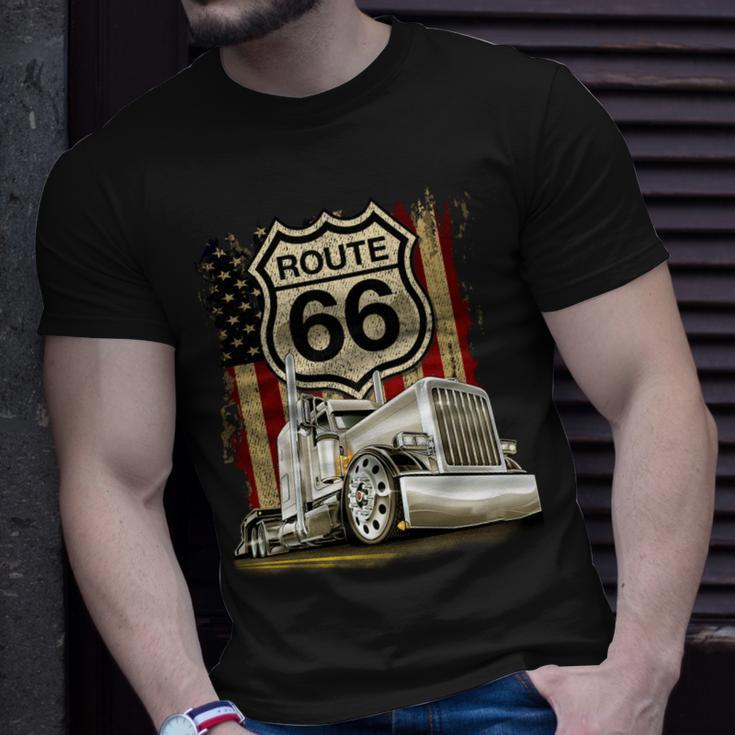 Trucker Route Unisex T-Shirt Gifts for Him