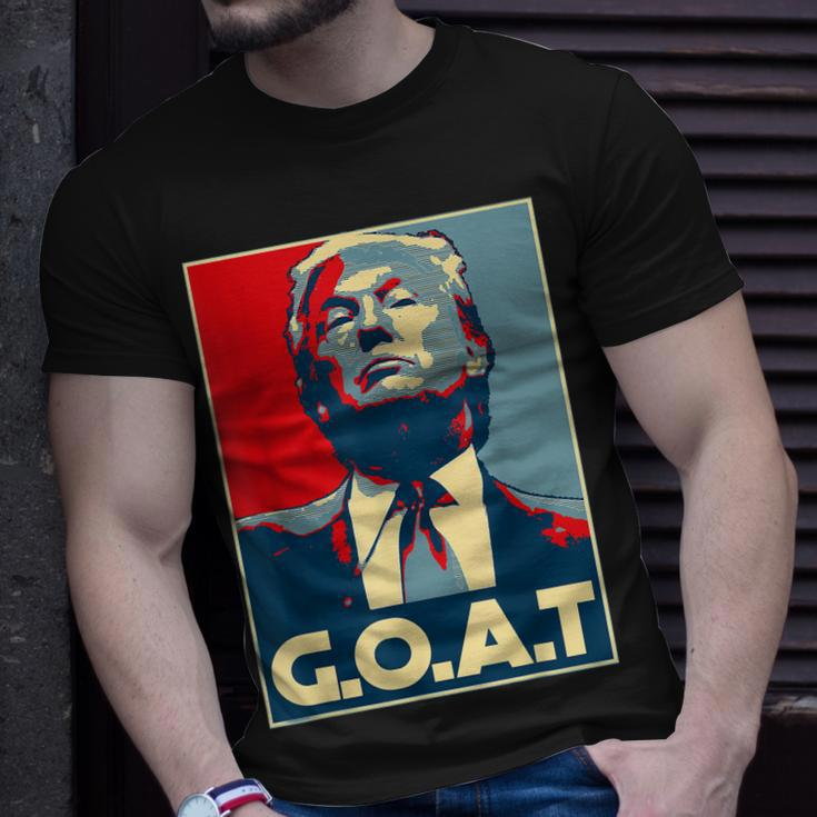Trump Goat Middle Finger Election 2024 Republican Poster Unisex T-Shirt Gifts for Him