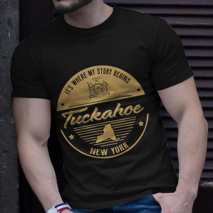 Tuckahoe New York Its Where My Story Begins Unisex T-Shirt Gifts for Him