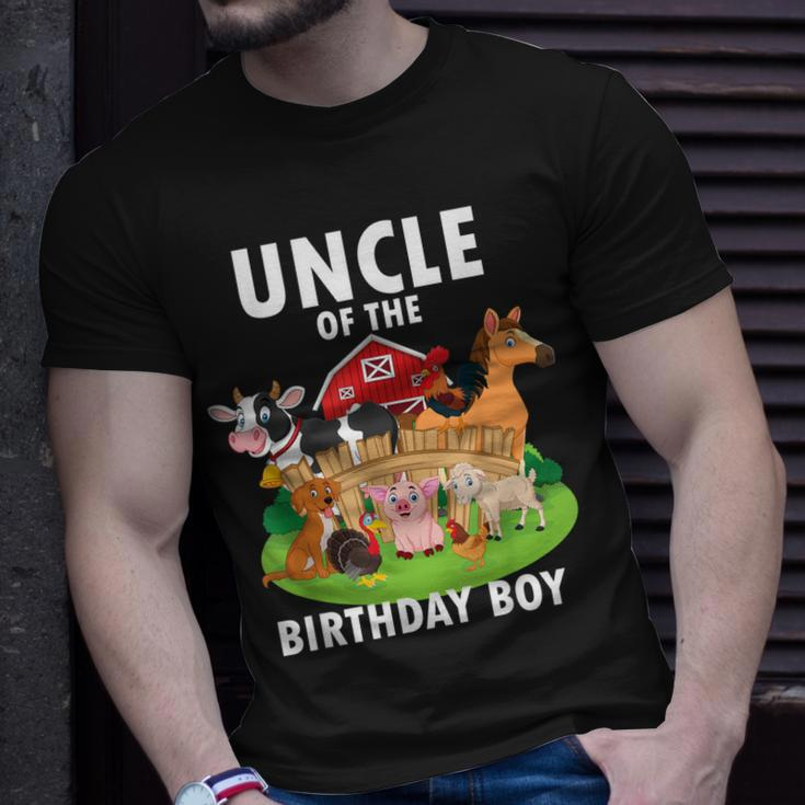 Uncle Of The Birthday Boy Farm Animals Matching Farm Theme Gift For Mens Unisex T-Shirt Gifts for Him