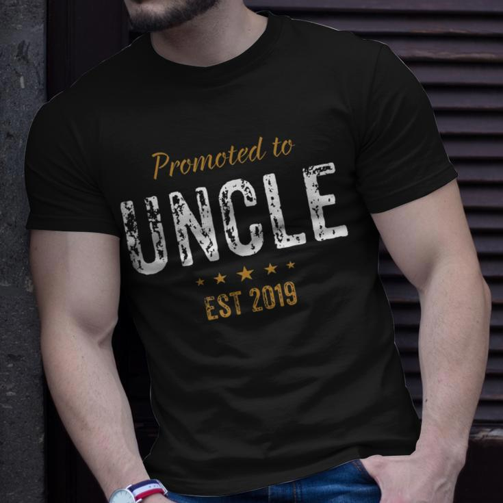 Uncle To Be Promoted To Uncle Est 2019 Unisex T-Shirt Gifts for Him