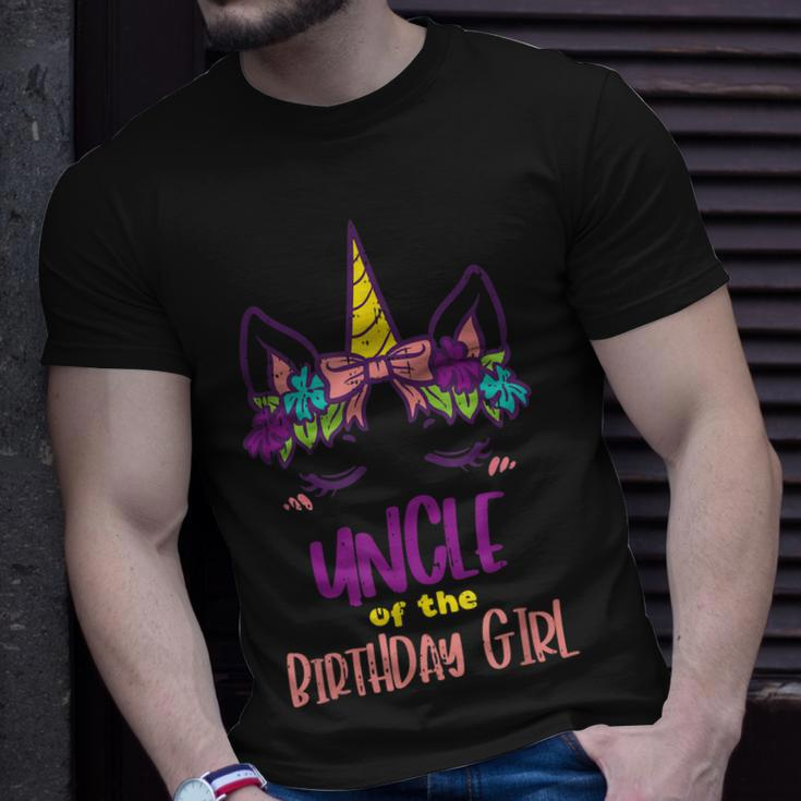 Unicorn Uncle Birthday Girl Party Family Matching Gift Men Gift For Mens Unisex T-Shirt Gifts for Him