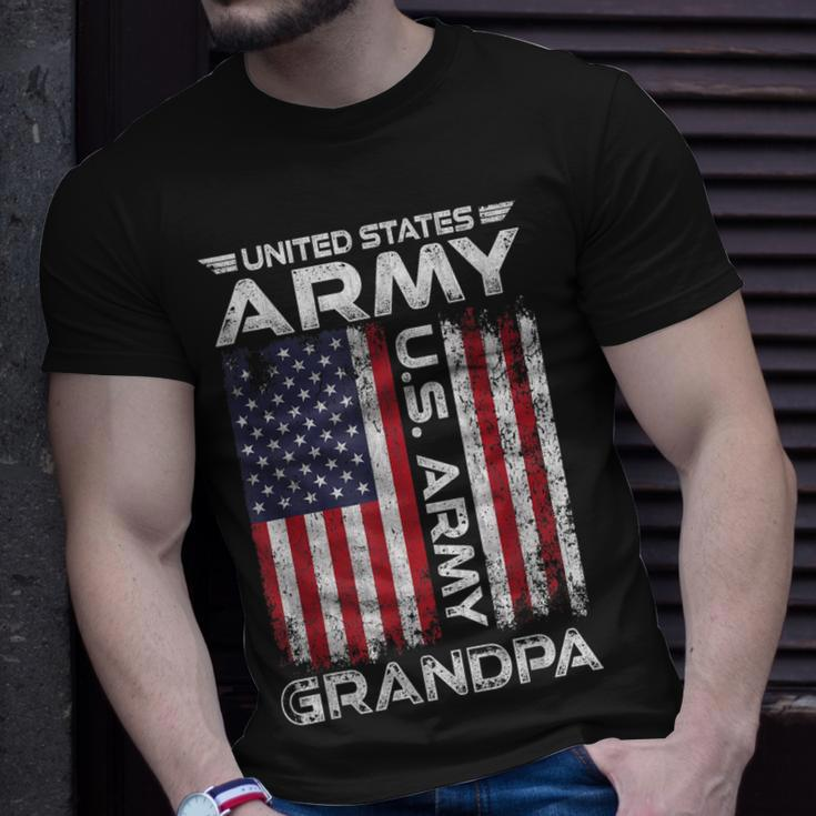 United States Army Grandpa American Flag For Veteran Gift Unisex T-Shirt Gifts for Him