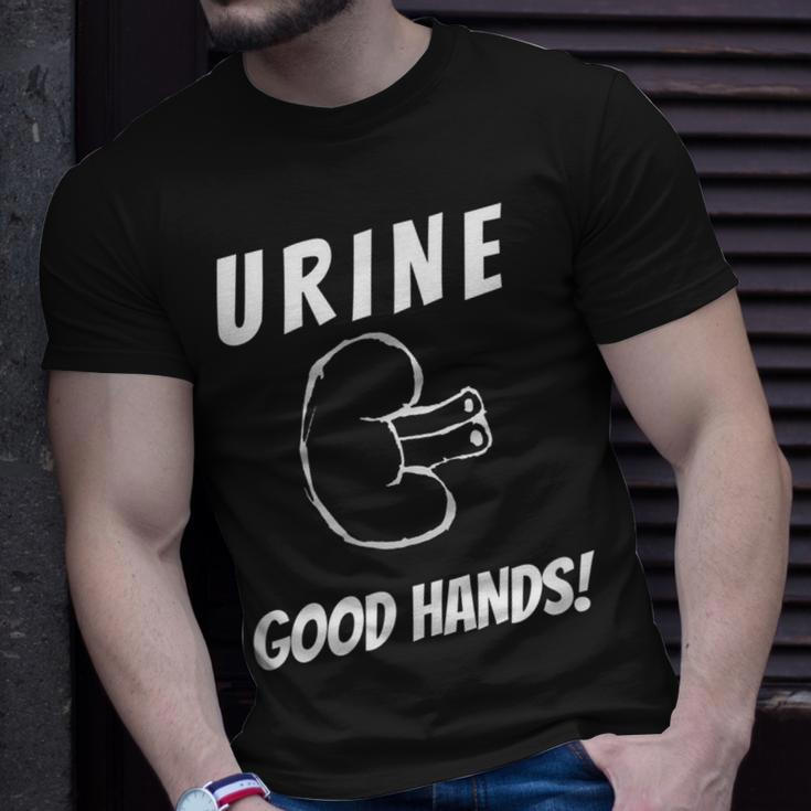 Urine Good Hands Dialysis Technician Pun Renal Nurse T-shirt Gifts for Him