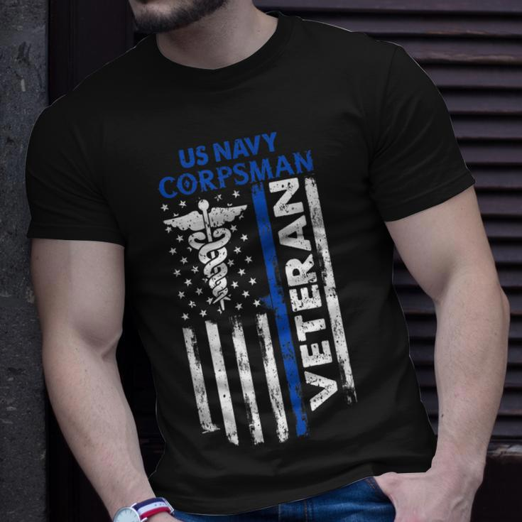 Us Corpsman American Flag Vintage Patriotic 4Th Of July Unisex T-Shirt Gifts for Him