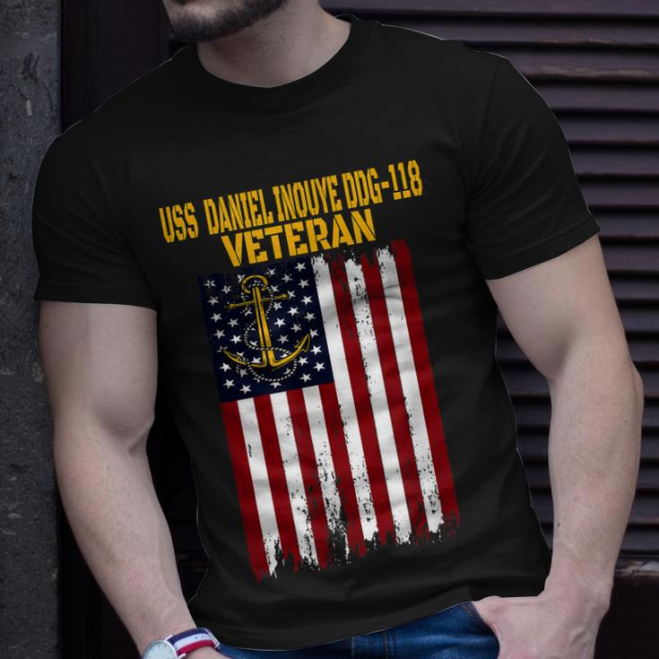 Uss Daniel Inouye Ddg-118 Destroyer Veterans Day Fathers Day T-Shirt Gifts for Him