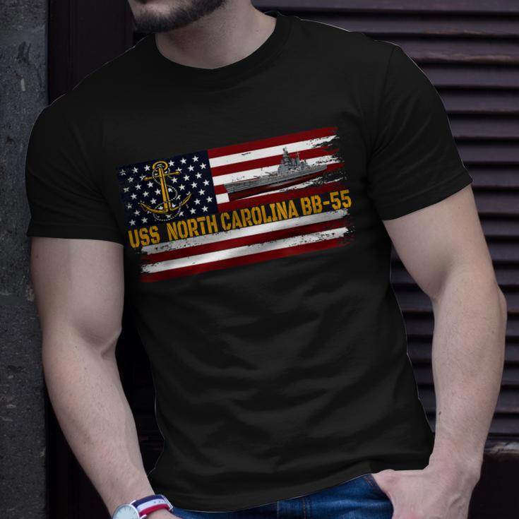 Uss North Carolina Bb-55 Ww2 Battleship Warship Veteran Dad T-Shirt Gifts for Him